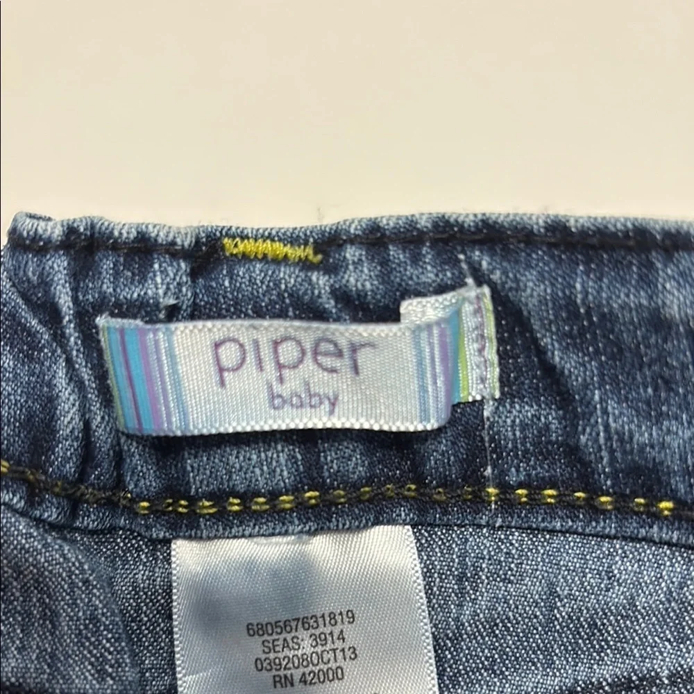 Piper Blue Embroidered Denim Shorts
